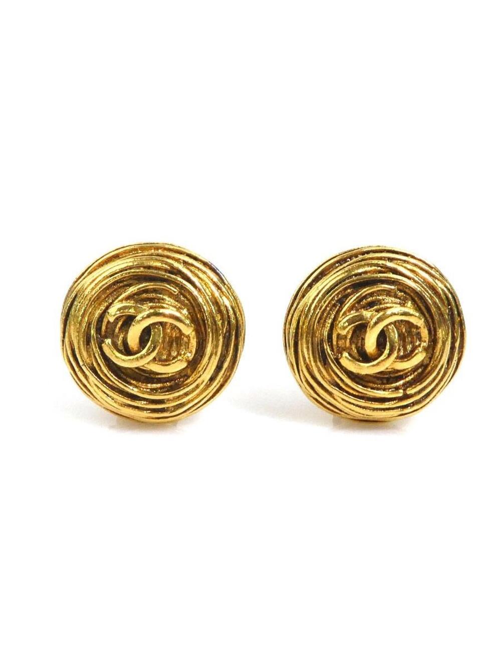 Auth Chanel Vintage Cc Logo Earrings #363521C32B